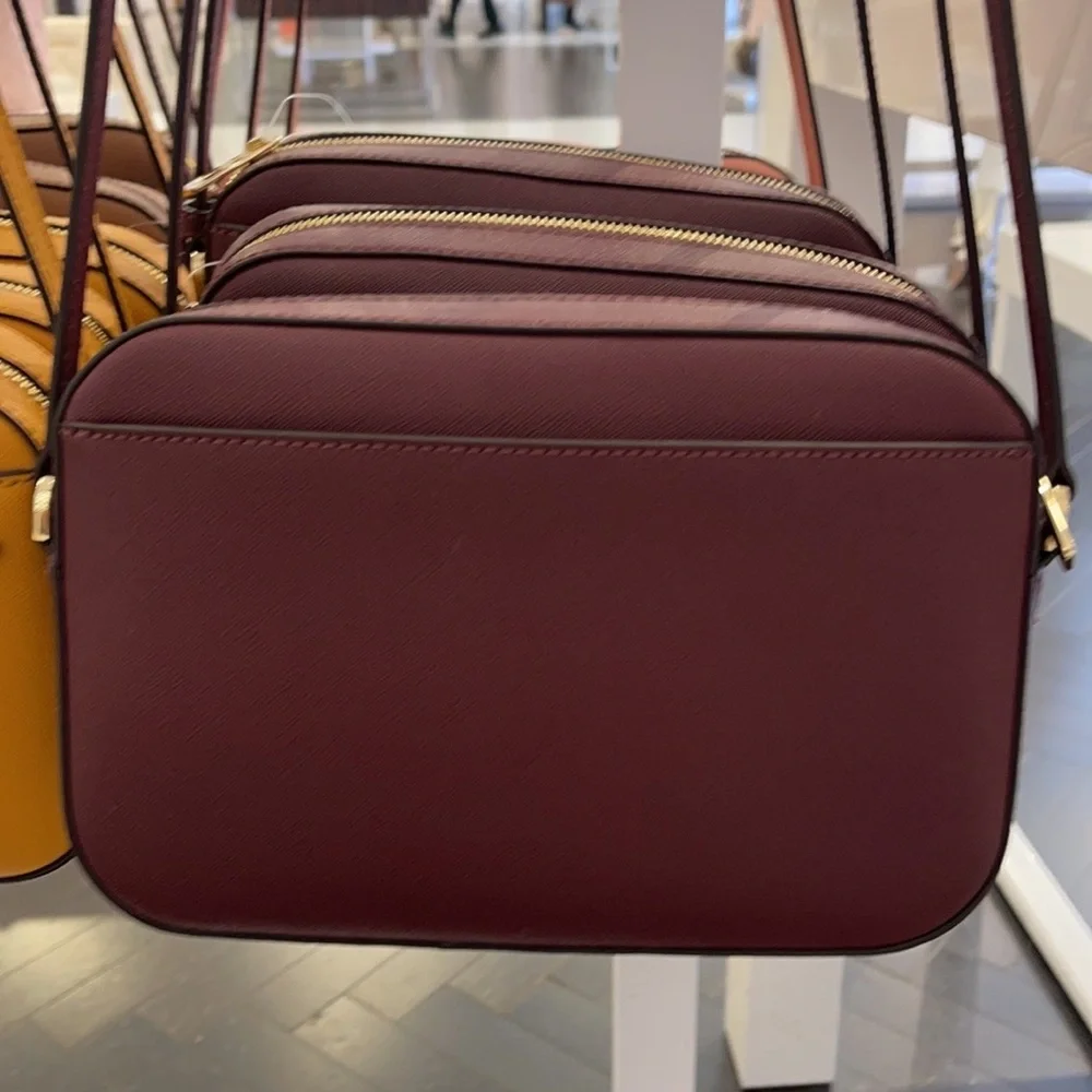 Michael Kors Jet Set Item Large East West Zip Chain Merlot Crossbody Bag